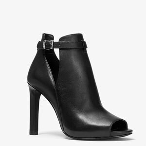 Michael Kors Black Peep-Toe Ankle Booties